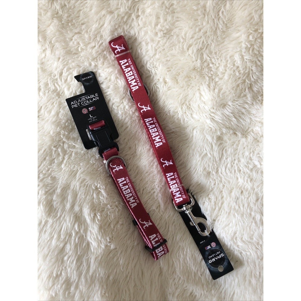 The University Alabama Crimson Tide 6FT Nylon Leash Lead & Large Collar Red New